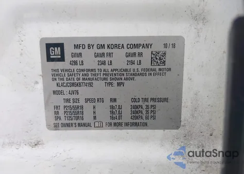 2019 Buick Encore Fwd Essence from USA, damaged, VIN KL4CJCSM5KB774192